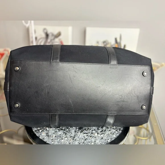 Coach 2006 black nylon and leather weekend/carry-on bag EUC - Picture 10 of 15